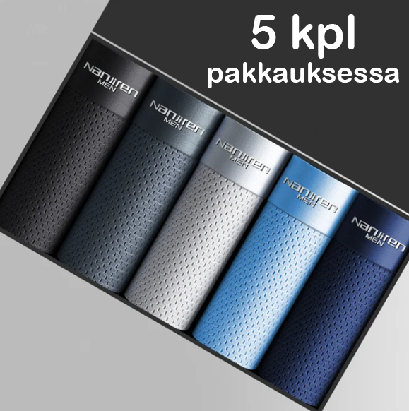N-Men™ bambukuituiset, seksikkäät ja ohuet miesten bokserit 5 kpl pakkauksessa