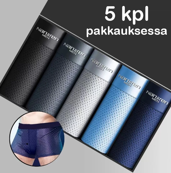N-Men™ bambukuituiset, seksikkäät ja ohuet miesten bokserit 5 kpl pakkauksessa