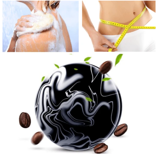 Vulkaaninen, verenkiertoa parantava ja hoikentavasti vaikuttava, kofeiinia sisältävä antibakteerinen saippua