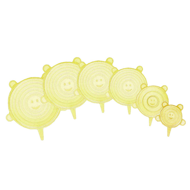 KitchenPRO™ 6 kpl silikoniset vuotamattomat monikertakäyttöiset kannet