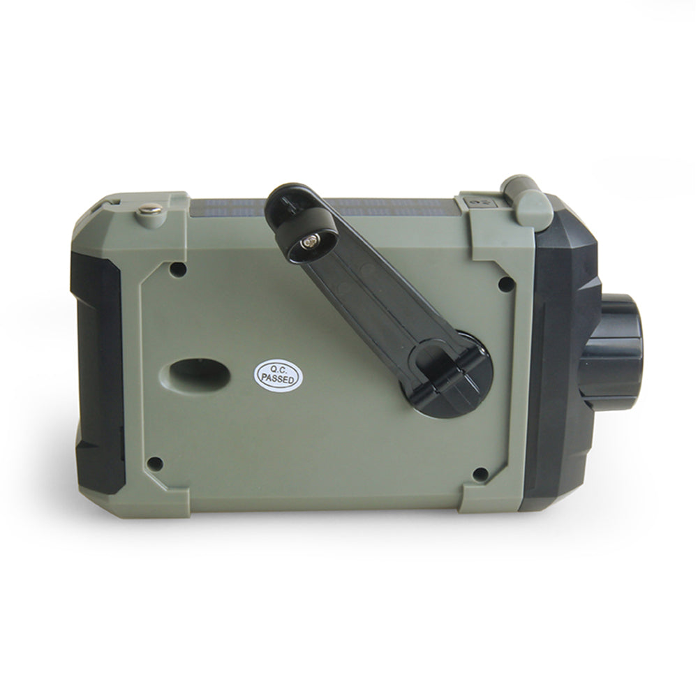 TechPRO™ aurinkokennolla ja dynamolla varustettu radio, akkupankki ja taskulamppu -yhdistelmä