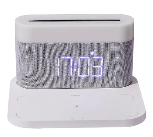 Wireless™ Langaton laturi, LED-yövalo ja digitaalinen herätyskello yhdessä