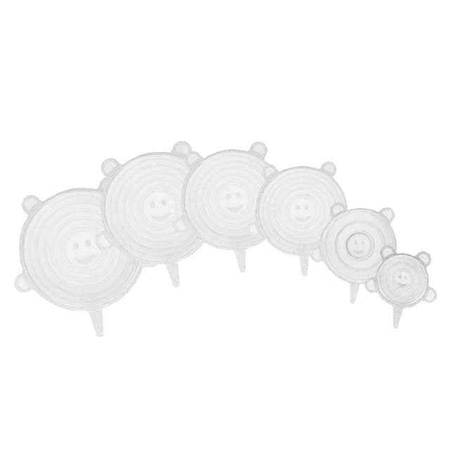 KitchenPRO™ 6 kpl silikoniset vuotamattomat monikertakäyttöiset kannet